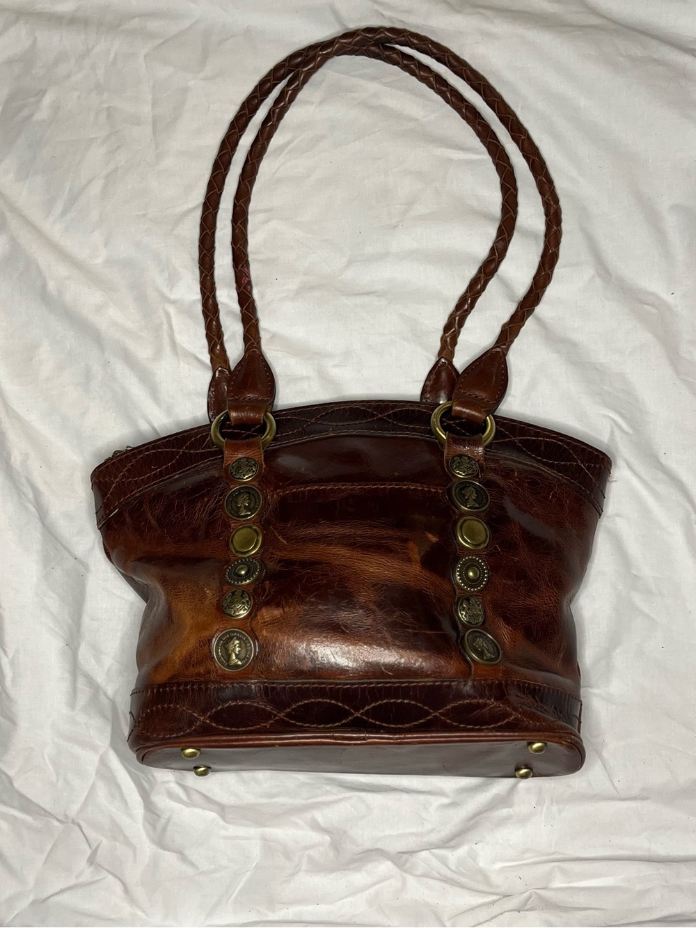 Patricia Nash Brown Leather Women's Shoulder Bag
